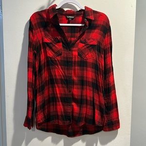 Express Cotton “Flannel” Button Down Top